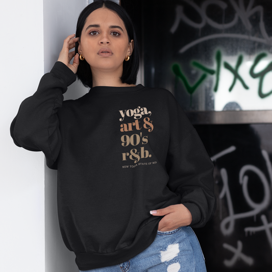 "Yoga, Art, & 90's R&B" Unisex Premium Crew Neck