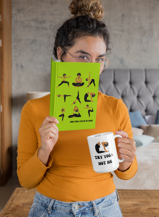 "Try Yoga Not Me" White glossy mug